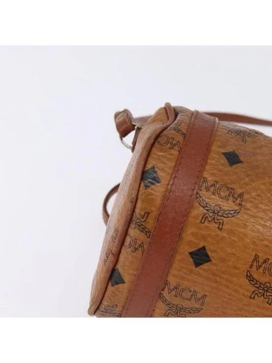 Authentic MCM Logogram Vicetos Shoulder Bag PVC Leather Brown - Picture 16 of 16